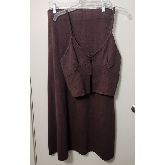 House of Harlow 1960 Dresses & Skirts - House of Harlow 1960 Women's 2 Piece Knit Skirt Top Set Lrg NWT Strappy Babydoll